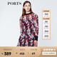 PORTS寶姿  新品商場(chǎng)同款連衣裙女裝撞色印花連衣裙SN8D010HPP021 粉黑紅 S (4)