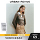 UR春季新款女裝美式學(xué)院風(fēng)撞色綁帶印花長(cháng)袖T恤UWL440026 咖啡色 L
