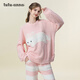 tutuanna半邊絨女士睡衣冬卡通圖案加厚保暖可外穿家居服套裝 粉色 均碼