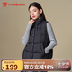 坦博爾羽絨服馬甲女立領(lǐng)寬松短款外搭羽絨背心外套TD336006 黑色 175 
