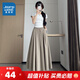 真維斯（Jeanswest）女裝山本裙新款夏季通勤高腰A字顯瘦垂墜感時(shí)尚百搭半身裙裙子GL 咸菜色8980 L 165/68A