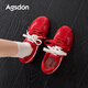 奧古獅登（Agsdon）德訓鞋女秋冬新款學(xué)院風(fēng)輕便運動(dòng)鞋女時(shí)尚休閑鞋 B153394 紅色 38