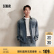 森馬長袖襯衫男秋季時尚復(fù)古不規(guī)則牛仔上衣寬松潮109524105105