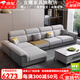 宜耀沙發(fā)客廳現代簡(jiǎn)約大小戶(hù)型家用冬夏兩用直排腳踏組合棉麻布藝沙發(fā) 海綿款棉麻布/松木框架 直排三人位（2.55米）