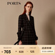 PORTS寶姿新品女裝優(yōu)雅格紋英倫風收腰風衣 黑色 M (6)