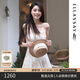 歌力思（ELLASSAY）博主同款25夏季新款歐若風印花可調(diào)節(jié)吊帶連衣裙女EWB362Y05100 駝混搭 S