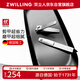 雙立人（ZWILLING）不銹鋼指甲刀防飛濺指甲鉗藍寶石指甲銼雙面美甲工具中號兩件裝