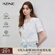 KBNE蕾絲波嬉風(fēng)T恤女短袖上衣白色內(nèi)搭2025夏季新款獨(dú)特別致小衫 白色 L