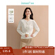 茵曼（INMAN）2025秋冬女裝新款羊毛法式圓領(lǐng)立體麻花開衫毛衣季長袖寬松套頭 米白色 M