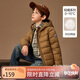 ASK JUNIOR【90絨】男童羽絨服2025冬加厚保暖輕薄連帽羽絨服 卡其色 160