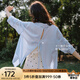 Olrain【輕薄透氣防曬衫】夏季女裝襯衫女時(shí)尚慵懶寬松襯衣衣服空調(diào)衫 藍(lán)色 M