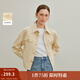 茵曼2025秋冬女裝新款 法式通勤小香風(fēng)短夾克外套休閑顯瘦金扣上衣  杏果黃 S
