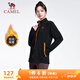 駱駝（CAMEL）立領(lǐng)抓絨衣女休閑運動(dòng)加厚保暖外套 Y23CY0L5017 幻影黑 XL