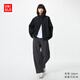優(yōu)衣庫女裝針織廓形長(cháng)褲快干速干吸汗高腰彎刀鐮刀褲479688 08 深灰色 M /160/68A