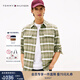 TOMMY HILFIGER25新款秋冬男裝純棉法蘭絨微磨毛復(fù)古格紋長袖襯衫外套05861 深綠格紋MSH S （推薦：120-135斤）