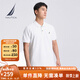 諾帝卡（NAUTICA）【單件直降】男裝25春夏新款商務(wù)休閑舒適親膚棉氨透氣短袖POLO男 白色1BW M