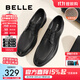 百麗通勤商務(wù)皮鞋男秋冬新商場款牛皮正裝鞋婚鞋CF01DCM9 黑色(絨里) 42 (260mm)