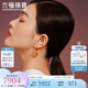六福珠寶足金漣漪硬金工藝水滴螺紋黃金耳圈耳環(huán)耳飾一對計價 A01TBGE0008 6.95克(含工費1300元)
