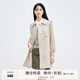 秋水伊人卡其風(fēng)衣春季新款女裝A型海軍領(lǐng)雙排扣系帶通勤氣質(zhì)風(fēng)衣外套 卡其 M