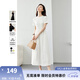 梵希蔓簡(jiǎn)約通勤黑色短袖連衣裙女2025年夏季新款收腰顯瘦小黑裙子 M6986 白色 L