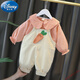 迪士尼（Disney）女童背帶褲春秋套裝春季洋氣兒童衣服早春女寶小童裝一歲寶寶春裝 粉色 80 cm(80cm)