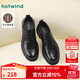熱風(fēng)（Hotwind）男鞋正裝皮鞋2025年秋季新款男士商務(wù)時(shí)尚亮面休閑皮鞋正裝男婚鞋 01黑色 牛頭層皮革 41