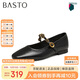 百思圖25春簡(jiǎn)約復古瑪麗珍鞋方跟女單鞋M1107AQ5 黑色 37