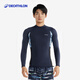 迪卡儂單件潛水服男溫泉水母衣服潛水泳衣服防曬泳衣沖浪服彈性sbt 【上衣-套頭款】藏青浪花 M