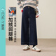 逸陽(yáng)（ESE-Y）加絨保暖九分直筒牛仔褲女2025年冬季新款闊腿褲子 深藍色 27