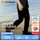 moodytiger男童褲子拒水耐磨夏季兒童長(zhǎng)褲多口袋純色簡(jiǎn)約百搭休閑戶外運(yùn)動(dòng)褲 炭黑色 140 cm