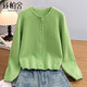 絲柏舍純色長(cháng)袖針織衫女2025秋裝新款時(shí)尚小清新簡(jiǎn)約休閑上衣