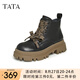 他她（TATA）英倫風馬丁靴女氣質(zhì)短筒靴加絨女靴冬商場同款WE901DD3 黑色（絨里） 35