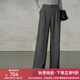 顏域灰色簡(jiǎn)約通勤西裝褲女2025新款秋冬復(fù)古氣質(zhì)職業(yè)高腰闊腿褲子 灰色1 XL/42