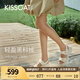 KISSCAT接吻貓【錢幣】厚底沙灘涼拖25夏新增高魔術貼運動涼鞋女 白色 -羊皮 37