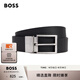 BOSS博斯【禮物】【禮盒裝】男士牛皮雙扣腰帶 002-黑色 EU:ONESI