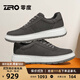 零度Zero男鞋2025秋冬新款緩震輕盈軟面軟底舒適真皮日常休閑鞋磨砂皮 灰色 39