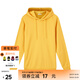 美特斯邦威純色衛(wèi)衣男連帽基礎時尚春秋潮流抓絨長袖寬松百搭男士上衣長恤 實樣暖黃 L 175 96A