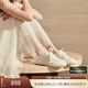 真美詩(shī)2025春季織帶蝴蝶結芭蕾風(fēng)漁夫德訓鞋女68083AM5 杏色 36