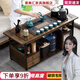 萊美匯移動(dòng)家用茶桌茶臺客廳實(shí)木小茶車(chē)沙發(fā)邊幾茶幾茶具茶臺燒水壺一體 【80長(cháng)茶字面】雙抽款 茶車(chē)+全自動(dòng)電器+孔雀綠茶具