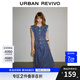 UR2025夏季新款女裝復(fù)古牛仔荷葉邊牛仔連衣裙UWG850114 藍(lán)色1 M