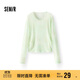 森馬（Semir）長(cháng)袖T恤女設計感滿(mǎn)印修身疊穿2025春季薄透網(wǎng)紗上衣109125101007