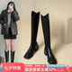 ZHR長筒靴女秋冬簡約不過膝女靴韓版氣質(zhì)騎士靴女 BL196 黑色 36 