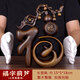 福瀚林福字擺件高檔葫蘆木雕平安喜樂(lè )客廳玄關(guān)工藝品新房喬遷新年送禮品 小號黑檀木 福字葫蘆