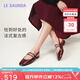萊爾斯丹[幸福公主]2025新款時(shí)尚百搭粗跟瑪麗珍真皮涼鞋女七夕禮物19301 安可拉紅 BOP 37