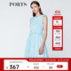 PORTS寶姿商場(chǎng)同款 新品女裝甜美木耳邊裝飾無(wú)袖連衣裙SN8D027HPP022 煙波色 M (6)