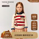 Teenie Weenie Kids小熊童裝25新款秋冬男女寶寶可愛條紋套頭毛衣 紅色 120 cm