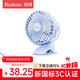 羽博（Yoobao）迷你桌面小風(fēng)扇小型電風(fēng)扇學(xué)生宿舍夾子風(fēng)扇床上用臺式風(fēng)扇制冷usb充電電風(fēng)扇嬰兒車載戶外風(fēng)扇 【可充電-冰川藍丨13H長續(xù)航丨四檔風(fēng)力調(diào)節(jié)】