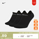 耐克（NIKE）官方LIGHTWEIGHT速干訓(xùn)練船襪(3雙)秋季支撐柔軟SX7678 010黑/(白) L