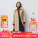 朗姿Basic衣櫥經(jīng)典雙排扣風(fēng)衣外套法式高智中長款大衣氣質(zhì) 深米色2 L