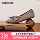 斯凱奇（Skechers）女鞋秋季蝴蝶淺口單鞋尖頭瑪麗珍鞋透氣舒適平底鞋158930 摩卡色/MOC 37